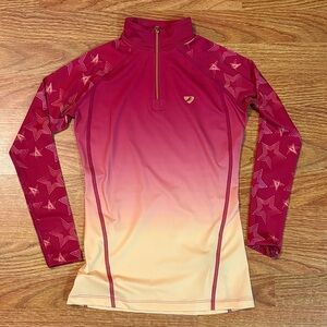 Gradient Star Long Sleeve Kids Equestrian Top